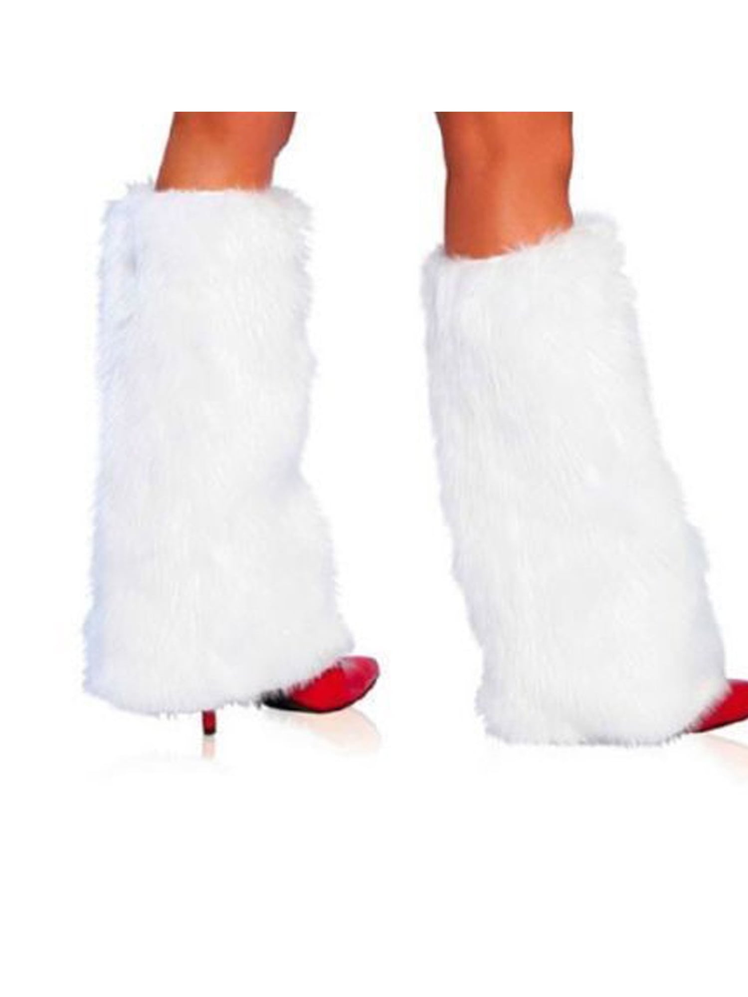 White Fluffy Legwarmers Rave Wear Accessories 