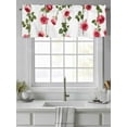 thumbnail image 4 of Elegant Roses Curtain Valances for Windows, Pastoral Floral Green Branch Stems Kitchen Valance Window Treatment, Light Filtering Block Curtains for Bathroom/Bedroom/Living Room 42'' x 18'', 4 of 9