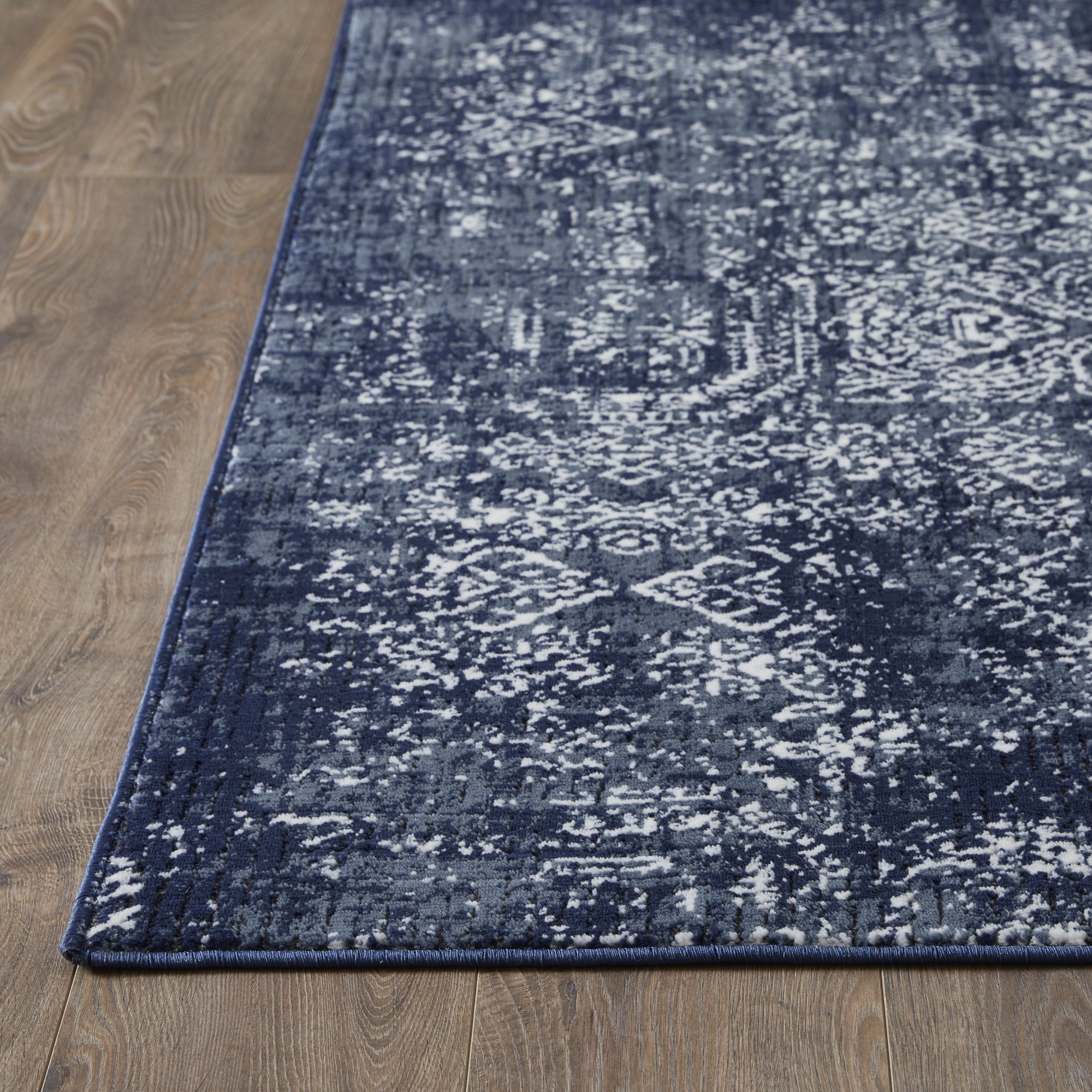 Loomaknoti Aysal Armilli 9' x 12' Distressed Indoor Area Rug , Blue/Cream