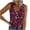 Wine, variant on Women's Star Print Sleeveless Tank - V-Neck Casual Top, Whimsical for Festival & Summer