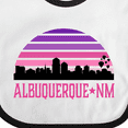 thumbnail image 4 of Inktastic Albuquerque New Mexico Retro Sunset Skyline Girls Baby Bib, 4 of 4