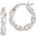 thumbnail image 1 of Sterling Silver Twisted And Textured Hoop Earrings (20.6 X 20.1) Made In India qe14165, 1 of 5
