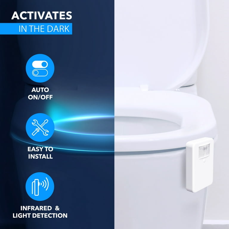 2 PACK LumiLux Toilet Light with Motion Detection Sensor - 16-Color LED  (White)