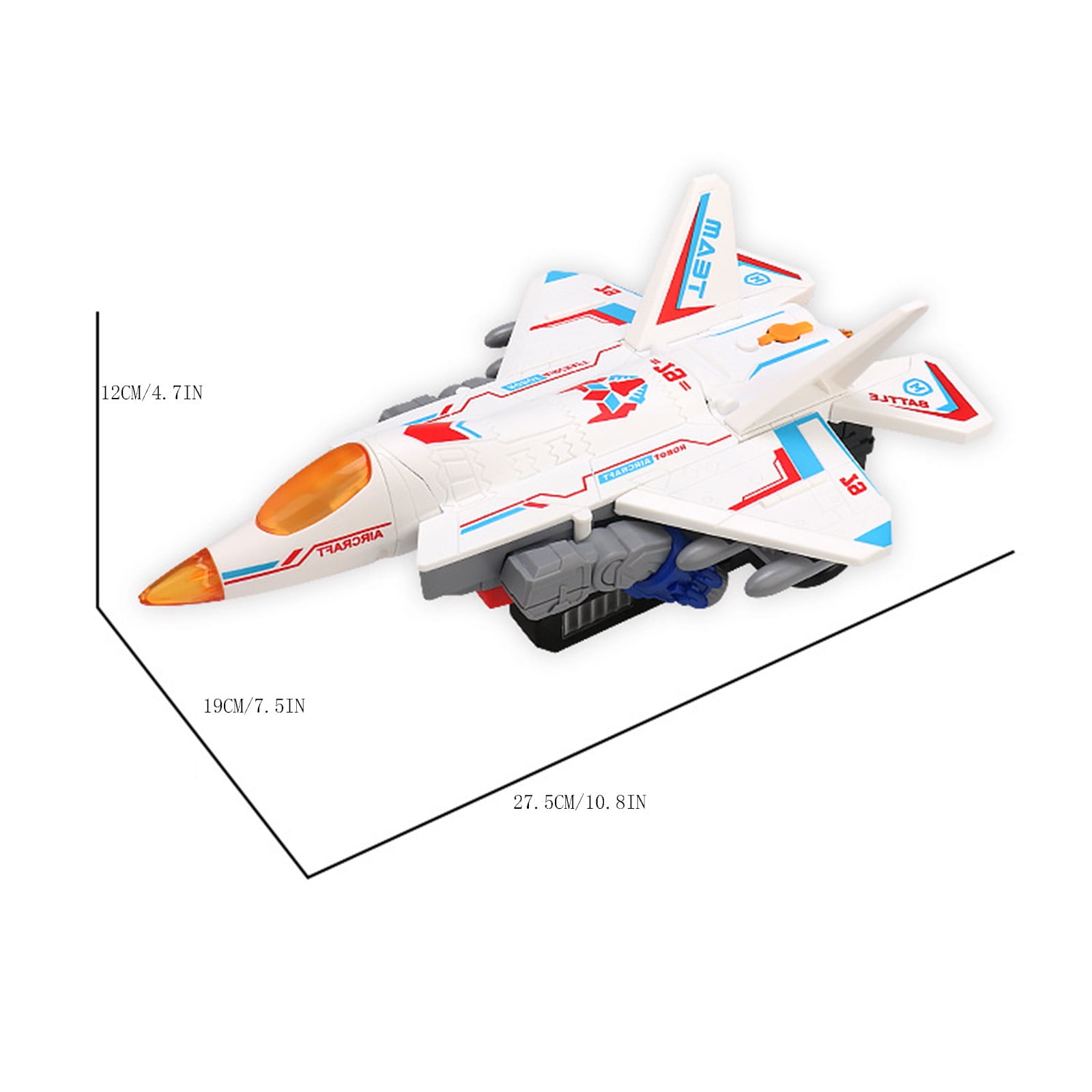 Apmemiss Clearance Transforming Robot Toys - Airplane Toys for 1-3, 2 in 1 Automatic Deformation Car with LED Light and Music, Birthday Gifts Electric Plane Toys for 3 4 5 Year Old
