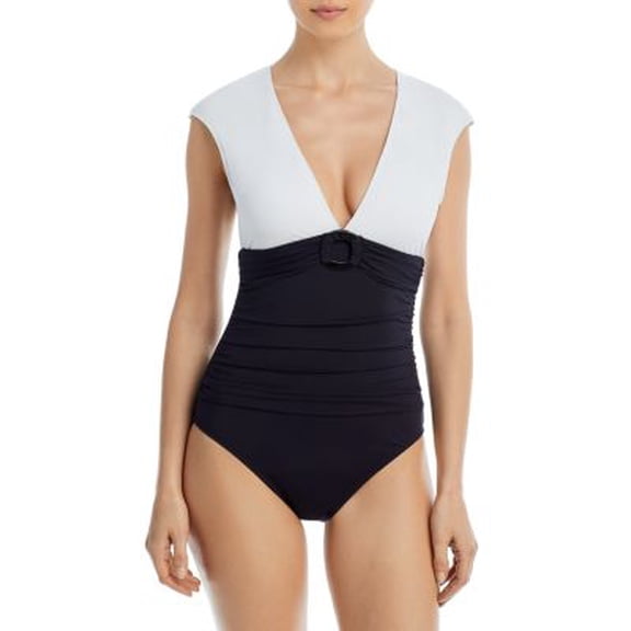 Bleu by Rod Beattie Womens Graphic Measures Cap Sleeve One-Piece Swimsuit Size 4