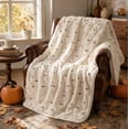thumbnail image 5 of Halloween Throw Blanket with Cute Spooky Embroidery, Cozy Soft Warm Fall Throw for Couch Bedroom Living Room, Ideal Gift Home Decorative Accent(39.4"*59",Ghost), 5 of 8