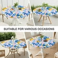 thumbnail image 7 of Round Picnic Table Cloth 100% Waterproof & Oil Proof, Elastic Fitted Table Cover for 45"-52" Round Tables, for Dining, Camping, Outdoor, 7 of 7