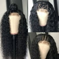 thumbnail image 3 of Curly Lace Front Wig Human Hair Wigs for Black Women HD Lace Front Wigs Human Hair Pre Plucked 180% Density 4x4 Lace Closure Wigs Long Curly Wig Natural Black Color(22 Inch), 3 of 7