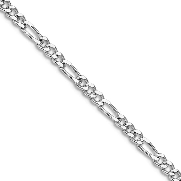 925 Sterling Silver Rhodium Plated 2.5mm Figaro Chain Necklace 24 Inch Chain Necklace for Women and Men