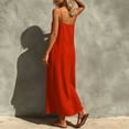 thumbnail image 5 of QUNYINEY Red Sun Dresses for Women A Line Summer Long Sleeveless Slip Dress Square Neckline Beach Loose Fit Vacation Dresses, 5 of 5
