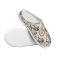 thumbnail image 3 of Xecao Compass And Mountains In Bicycle Wheels Print Cotton Slippers Fuzzy Warm Cozy Slippers Non Slip House Slippers For Indoor Outdoor Cotton Slippers House Slippers-37/38, 3 of 7