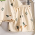 thumbnail image 6 of felwors Toddler Boys Girls Soft Cotton Pajamas Cute Cartoon Print 2-Piece Sleepwear Loungewear Baby Short Sleeve Pajama Sets,Beige,2-3 Years, 6 of 6