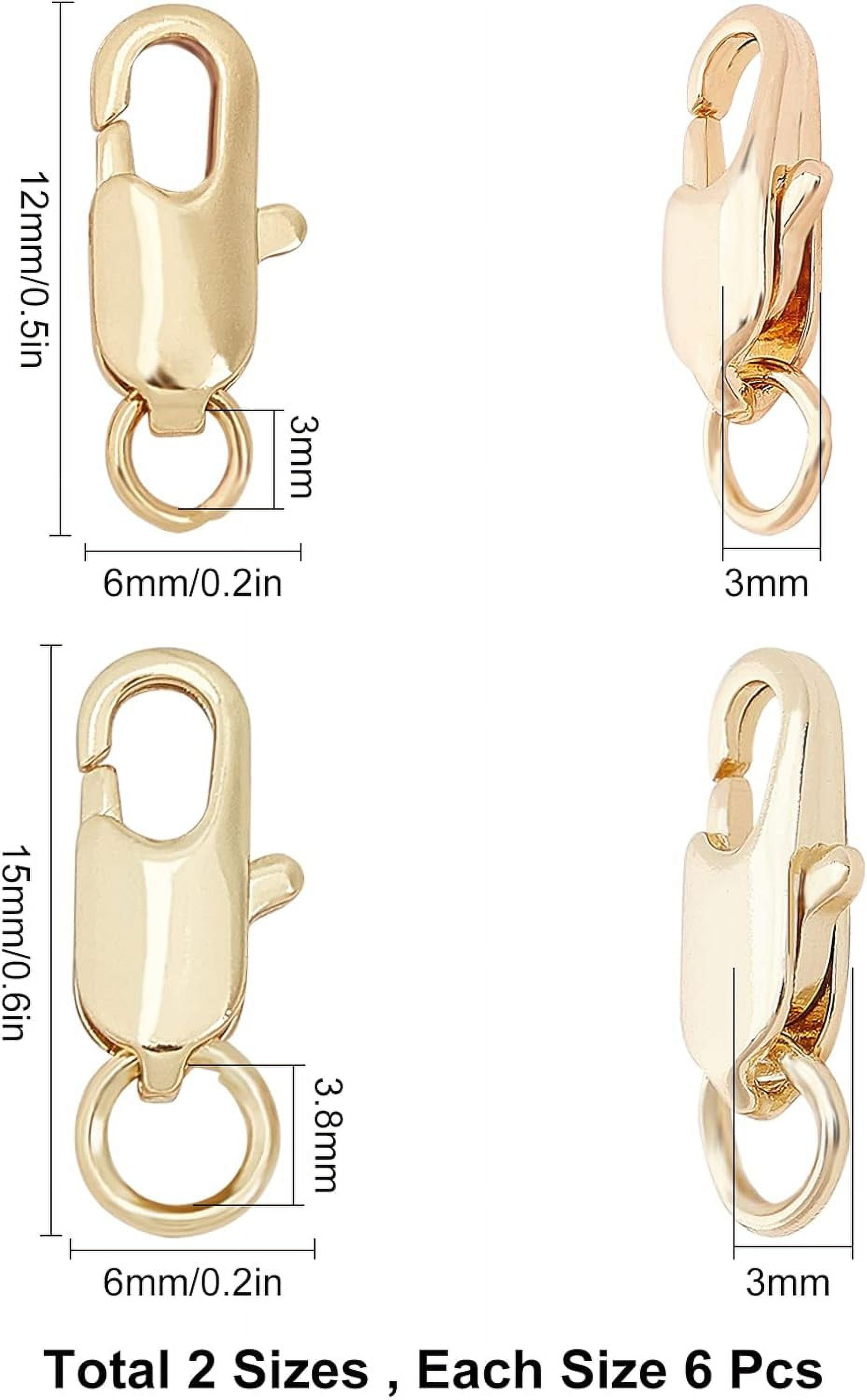 1 Box 4Pcs 14K Gold-Filled Lobster Claw Clasp with Open Jump Ring 10mm Lobster Clasps Bead Jewellery Findings