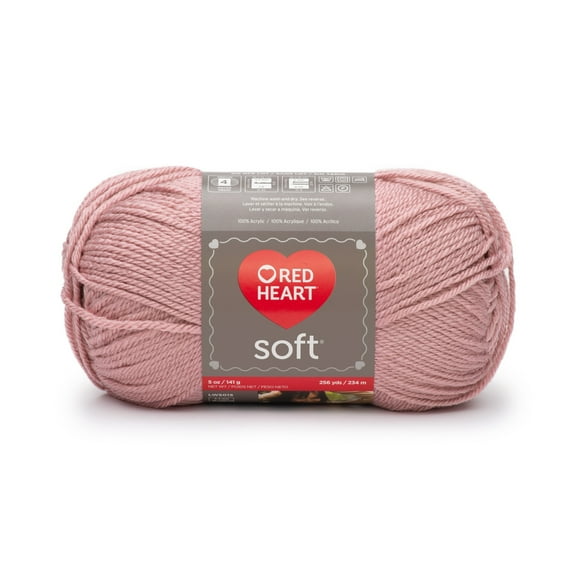 Red Heart® Soft™ #4 Worsted (Medium) Acrylic Yarn, Rose Blush 5oz/142g 256 Yards