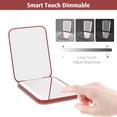 thumbnail image 5 of Rechargeable Pocket Mirror, Double Sided 1X/3X Magnification Compact Vanity Mirror, 3 Color Lights, Dimmable, Small Portable Wallet Mirror, Lighted Travel Mirror for Women Gifts, Wine Red, 5 of 6
