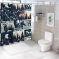 thumbnail image 7 of Orinice Bear Animals Wallpaper Pattern Bathroom Decor Set with Hooks, Colorful Luxurious Graphic Print Polyester Fabric Fashion Shower Curtain Set, Waterproof Bathroom Shower Curtain for Home, 7 of 7