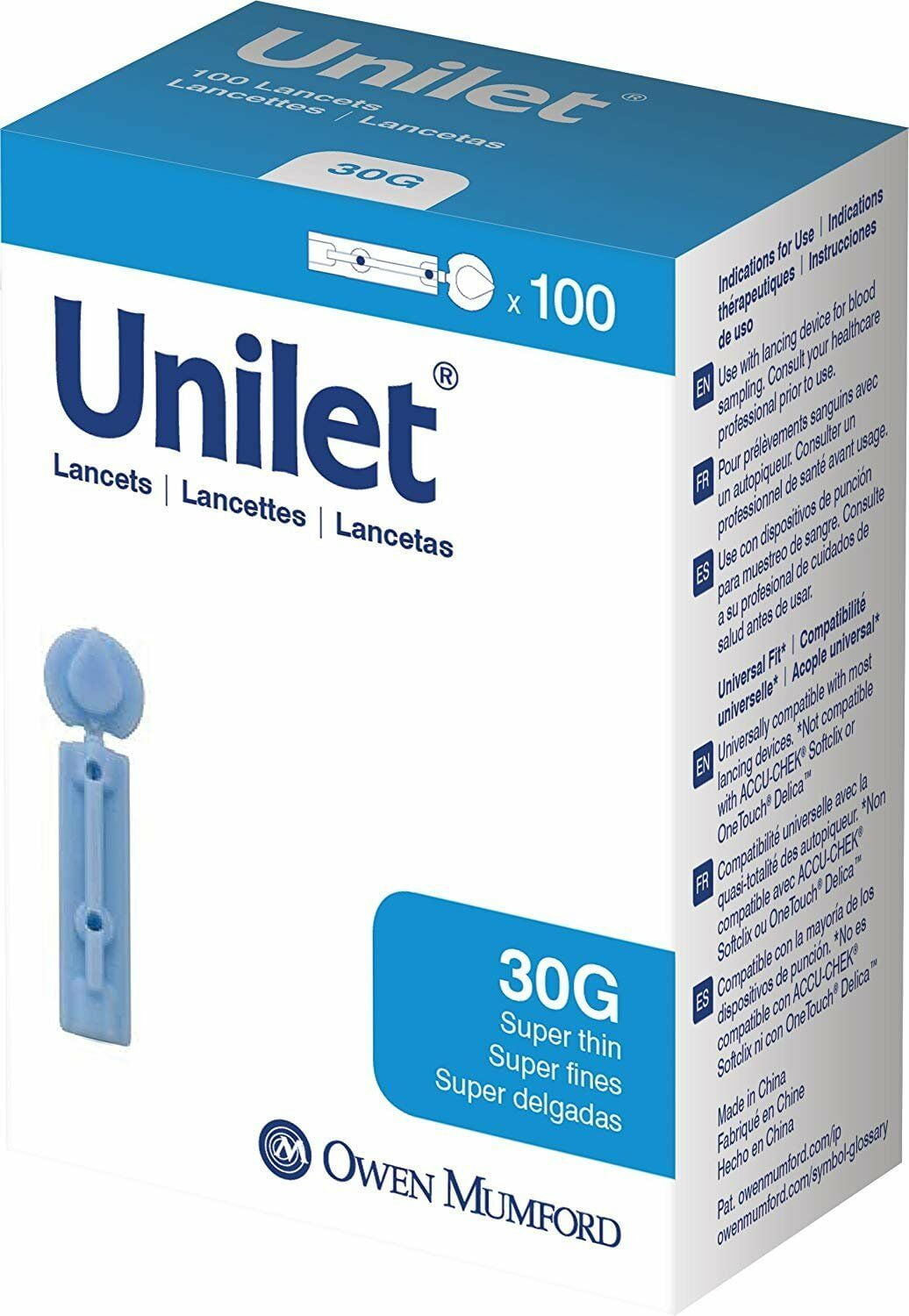 Owen Mumford Unilet Lancets, 100 Count