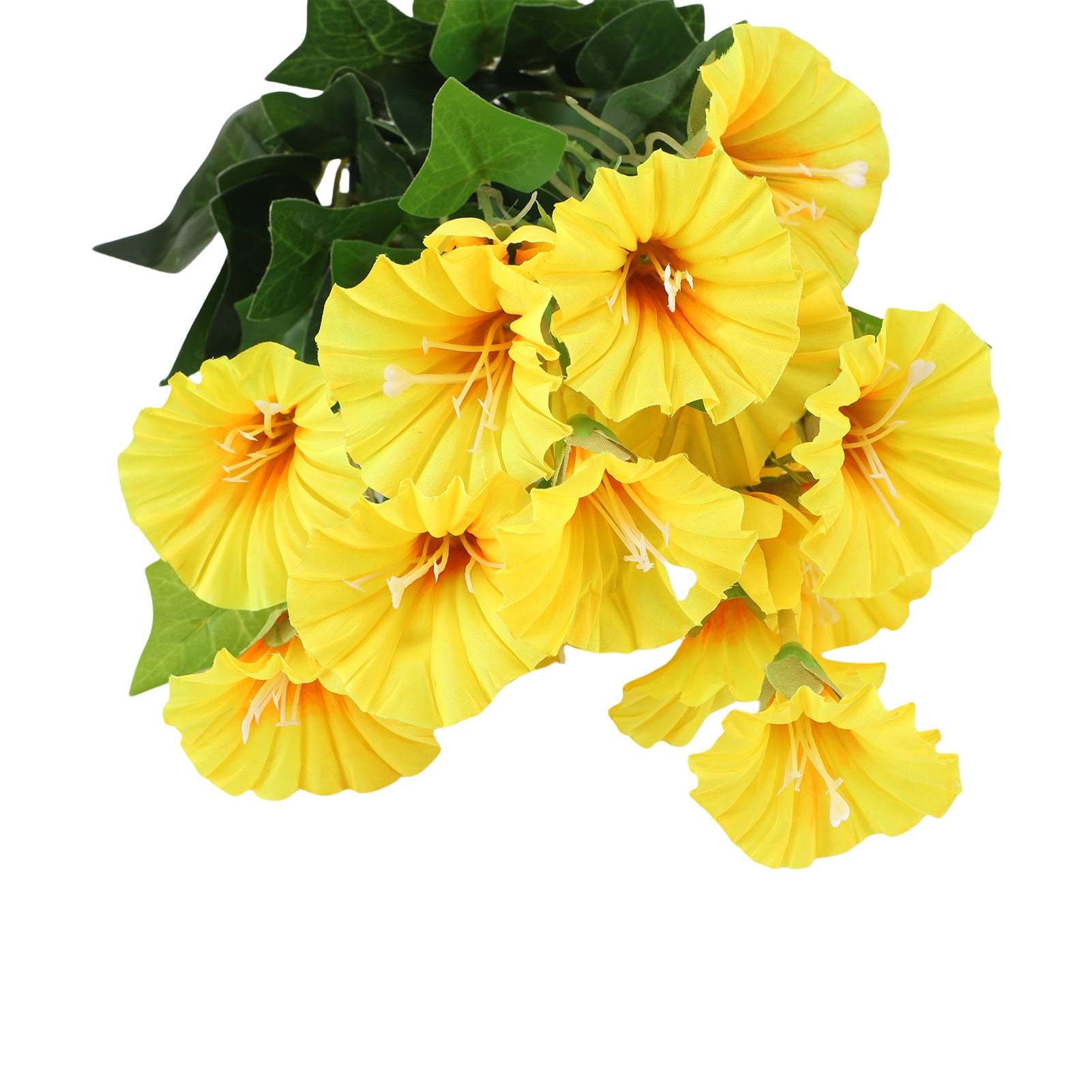 YAHHU 5pcs Simulated Artificial Morning Glory Flowers Bouquet 5 Colors Fade Proof Silk for Home Outdoor Garden Decoration, 15.7 inches / 40 cm