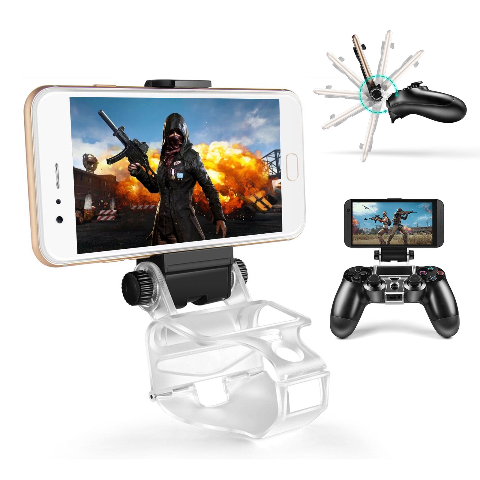 læder Cyclops for eksempel Controller Phone Clip Fit for PS4, EEEkit Phone Clip Holder for Android Smart  Phone, 270 Degree Gaming Holder Mount Stand Bracket Fit for Sony  Playstation 4 Game Controller - Walmart.com