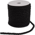 thumbnail image 2 of 1 roll 20 Yards Trim Cord 6mm/0.24" Polyester Twist Rope Twine Decorative Cording Thread String Ribbon for Home Decor Curtain Tieback Upholstery Honor Cord Sewing Crafting Black, 2 of 8