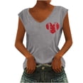 thumbnail image 1 of Birdeem T-Shirt Sans Manches à Col en V Imprimé Mode Décontractée pour Femmes, 1 of 5