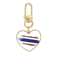 thumbnail image 1 of Thai Bangkok Thailand Flag Art Illustration Llavero de metal en forma de corazón dorado, 1 of 3