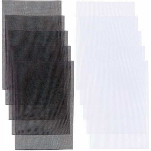 10Pcs 2 Colors Fursuit Eye Mesh White Black 11.81x7.87 inch PVC Plastic Net 0.5mm Hole Waterproof Printable Mesh for Furries Cosplay DIY Craft Prop Making Sculpture Home Decor for DIY