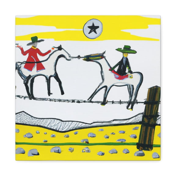 Barbed Wire Fence Vignette - Canvas