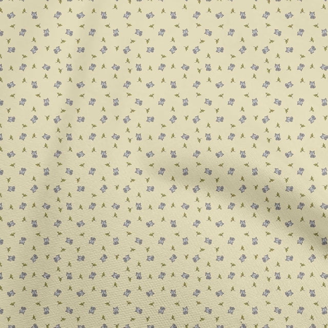 oneOone Polyester Spandex Light Yellow Fabric Animal Craft Projects Decor Fabric Printed By The Yard 56 Inch Wide
