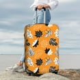 thumbnail image 7 of Fuzoiu Bold Black and White Leaves Orange Print Suitcase Cover,Washable Luggage Covers for Suitcase,Elastic Luggage Protector Cover,Scratch Resistant Travel Suitcase Covers-Large, 7 of 7