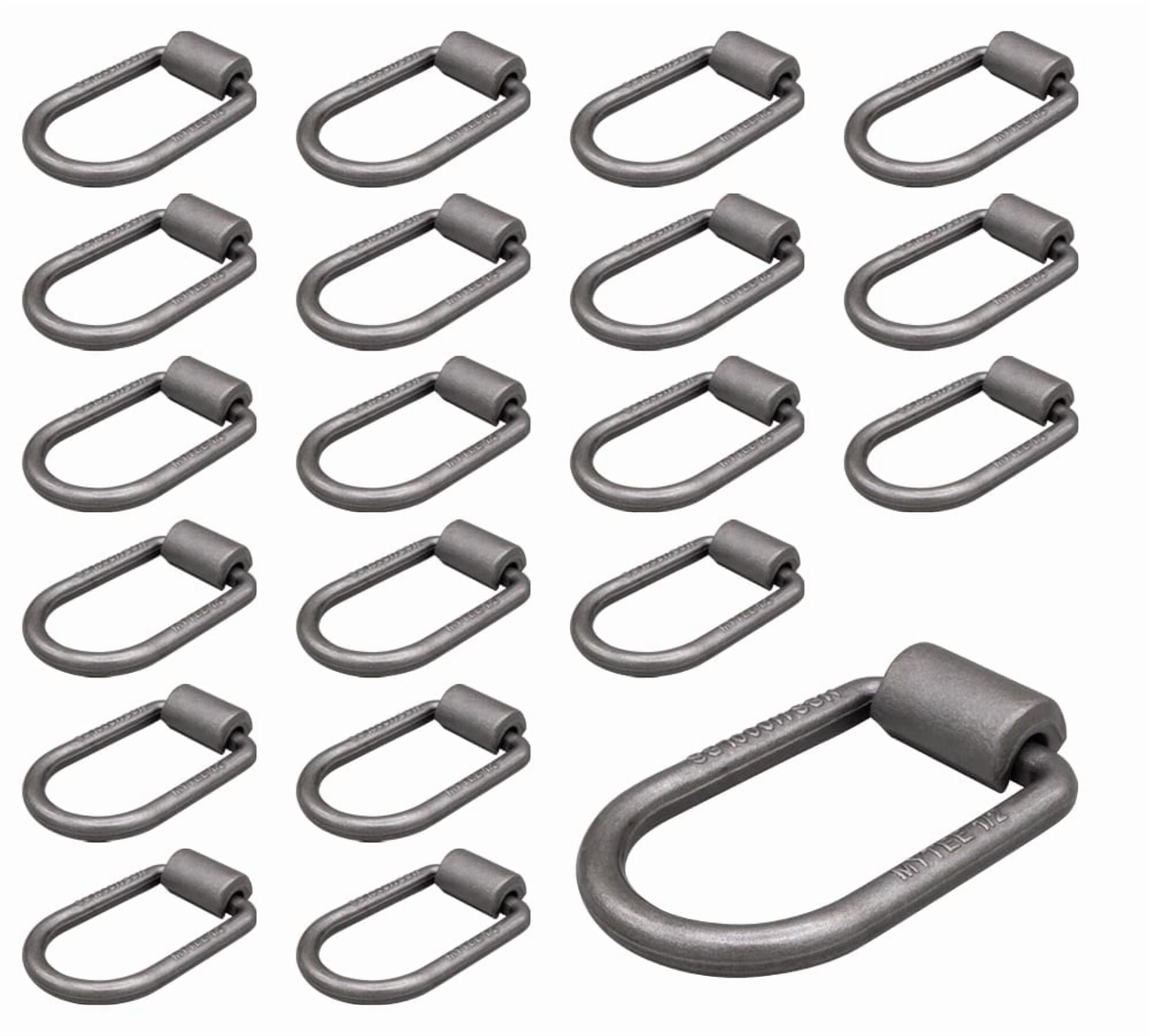 20 pack 1/2" Heavy Duty Weld-On Extended Forged D Ring w/ Mounting Brackets - 11000 lbs Bracking Strength - Tie Down Anchor D-Ring for Trailer, Truck Cargo, RV, ATV Tiedowns