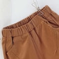 thumbnail image 4 of hoksml Back to School Girls Elastic Waist Cotton Chino Shorts Casual Playwear Shorts with Pockets, 4 of 6