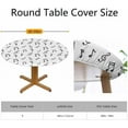 thumbnail image 2 of Music Note Round Table Cloth Cover Melody Singing Song Clef Tunes Black and White Notes Tablecloth for Indoor Outdoor Picnic Party Fit for 40"-44" Round Tables, 2 of 6