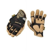 Size 9 Black CG Impact Pro Full Finger Synthetic Leather And Rubber Anti-Vibration Gloves With Elastic Cuff, Reinforced Fingertips And Knuckle Protection