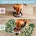 thumbnail image 5 of Dog Food Mats for Floors Waterproof, Absorbent Quick Dry Pet Cat Food Mat, Water Bowl Mats Pet Feeding, Eco-Friendly Accessories Pet Supplies (12"x20",Green Flower Bird), 5 of 6