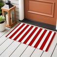 thumbnail image 5 of Red Striped Large Area Rugs for Bedroom Living Room, Soft Non Slip Carpet Bedside Rug, Christmas Farmhouse Red White Stripes Rectangular Floor Cover Kitchen Accent Rug 2'x3' for Dining Room/Office, 5 of 9