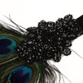 thumbnail image 3 of Diadema de apliques vintage Sunnimix para dama con pluma de pavo real 20 x 11 cm 38-52cm, 3 of 8