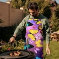 thumbnail image 4 of Purple Yellow Blue Butterfly Pattern Apron-Garden Aprons for Women with Pockets-Cotton Linen Waterproof Kitchen Cooking Gardening Aprons Adjustable for Kitchen,Cooking,BBQ and Salon 33x27 Inch, 4 of 7