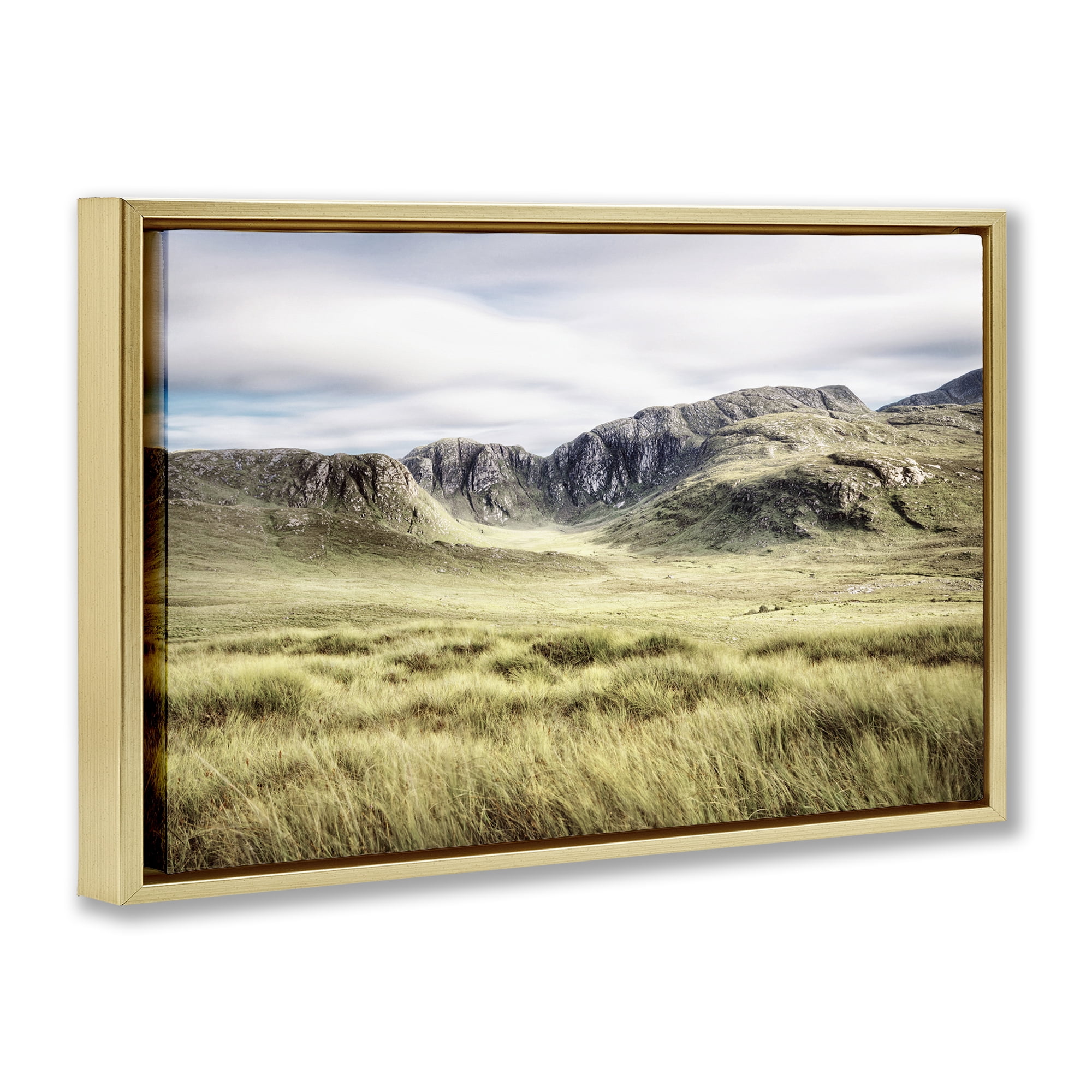Stupell Industries Irish Countryside Hills Gold Framed Floater Canvas Wall Art, design by Andy Amos