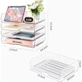 thumbnail image 3 of 4-Tier Large-Capacity Paper Organizer, Clear Stackable Desk Organizer & Acrylic Paper Tray, Transparent & Easy Access,Desk File Organizer for Home Office & School, 3 of 4