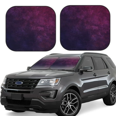 Hirioo Black Dark Blue Purple for 2PCS Windshield Sun Shade Foldable | Front Windshield Shade for Sun Heat and UV Rays-Large