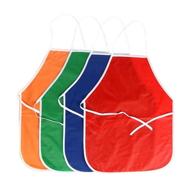 Kitandove Apron PVC 4Pcs 19.7x15.7x0.1in Assorted Color Simple Design Kids Painting Activities