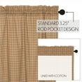 thumbnail image 5 of Cozy and Elegance - Rustic 24"x36" Tier Pair Tan Rod Pocket Plaid Kitchen Window Curtains, 5 of 7