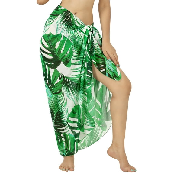 LA LEELA Women's Bikini Beach Wrap Swimwear Cover up Bathing suit Summer Wraps Swimsuit Sarong Skirts for Women One Size Shamrock, Leaves