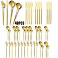 thumbnail image 1 of Silverware Set,48-Piece Stainless Steel Flatware Service for 12, Kitchen Accessories Utensils Tableware Cutlery Set,Dishwasher Safe, Glod, 1 of 7