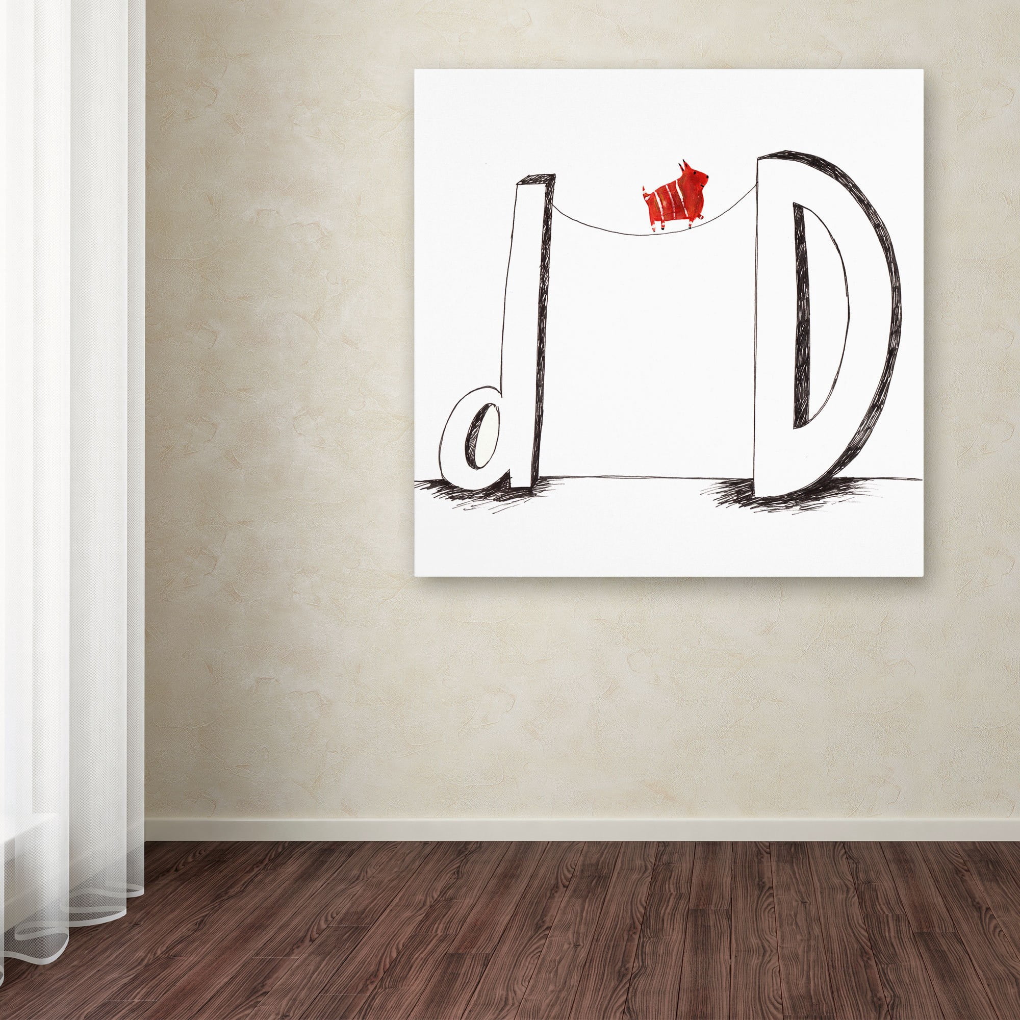 Trademark Fine Art "D is for Dog" Canvas Art by Carla Martell