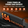 10 Outlet Horizontal 1U Rack Mount PDU Power Strip for Network Server