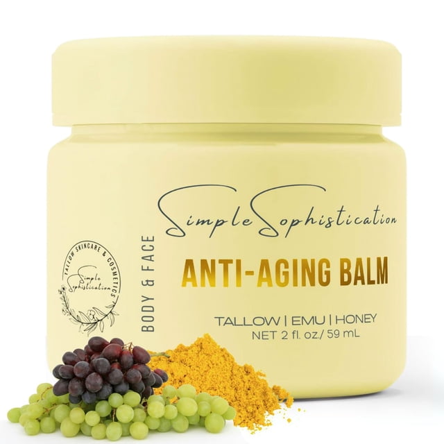 Sebo | Emú | Bálsamos de miel - Suave natural con vitamina C CoQ10 Resveratrol Antioxidantes Nutrición intensa para un rostro y una piel más jóvenes, sanos, claros y tranquilos - Bálsamo antienvejecim