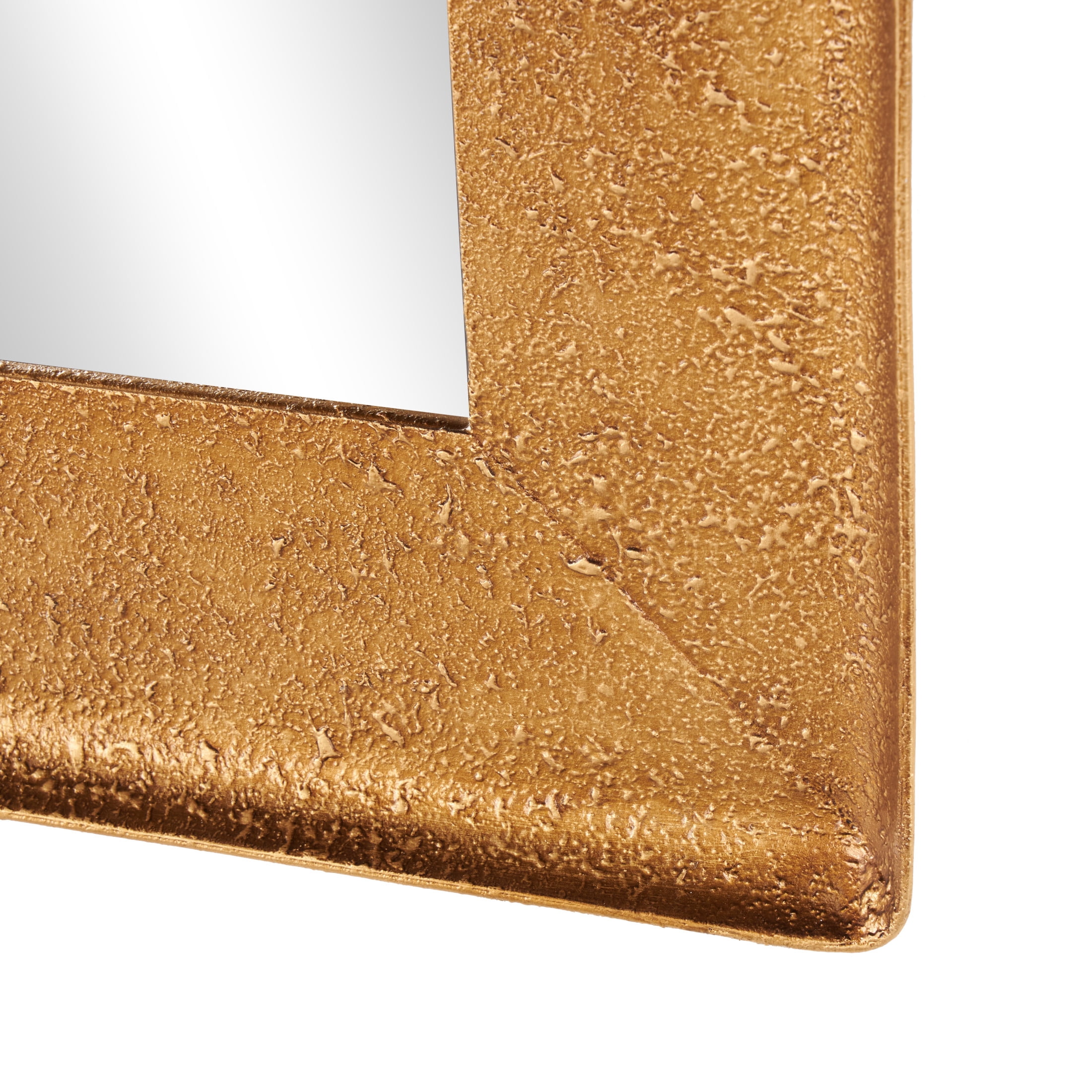 DecMode 29" x 38" Gold Wall Mirror with Textured Frame