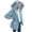 Sky Blue, variant on Soft Hooded Cardigan Sweaters for Women Plus Size Open Front Hooded Draped Pockets Cardigan Coat